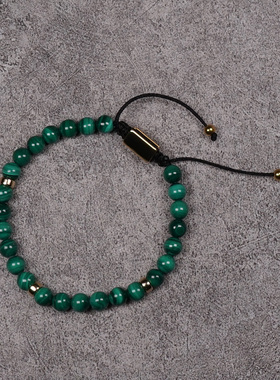 pohier宝喜儿天然孔雀石手链