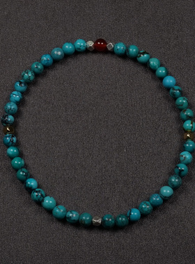 POHIER情侣天然原矿绿松石手链