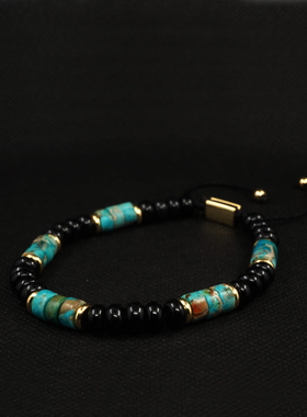 原创设计天然帝王石黑玛瑙手链