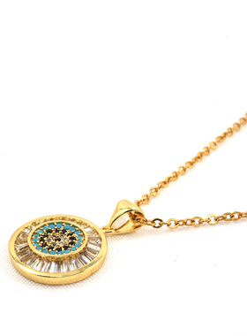 原创土耳其微镶恶魔之眼吊坠项链