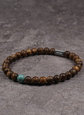 POHIER天然绿松石沉香手串