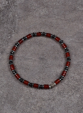pohier925银珠红玛瑙本命年手链