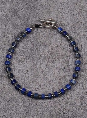 pohier宝喜儿原石青金石欧美手链