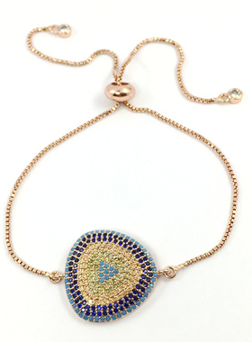 土耳其微镶饰品法蒂玛女情侣手链