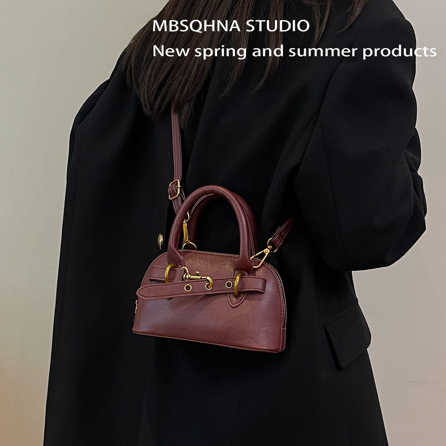 MBSQHNA小众设计包包女2025新款高级感贝壳包复古单肩斜挎手机包,淘宝优惠券,粉丝福利购,淘宝优惠卷