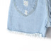 Mùa hè nóng bỏng quần short denim nữ màu xanh nhạt eo cao hàng khóa cá tính mài lỗ burrs quần nóng đập vỡ - Quần jean quần jean nữ lưng cao Quần jean