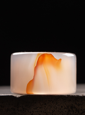 原创设计风水草玛瑙玉髓象形戒指