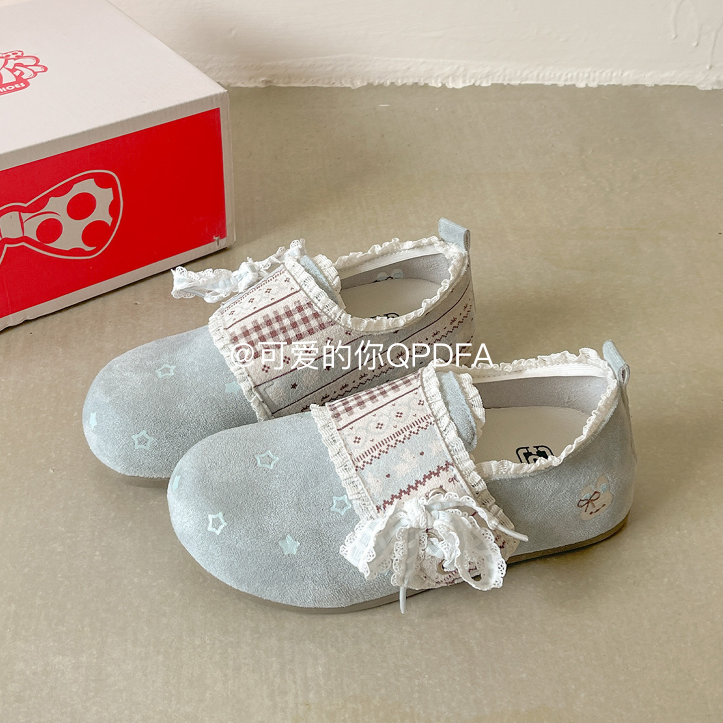 可爱的你 2026新款春款魔术贴懒人一脚蹬勃肯鞋女花边穆勒休闲鞋,淘宝优惠券,粉丝福利购,淘宝优惠卷