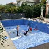 Синий стеклянный бассейн, мозаика, головоломка, делается под заказ