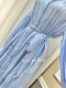 Heavy-duty pearl single-breasted puff sleeves spliced ​​with water-soluble lace, loose version with bindable waist and wide hem long skirt