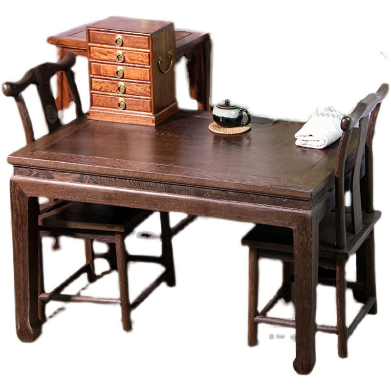 红木家具非洲鸡翅木餐桌椅喝茶桌方形八仙桌吃饭桌子茶几实木整装 - 图3