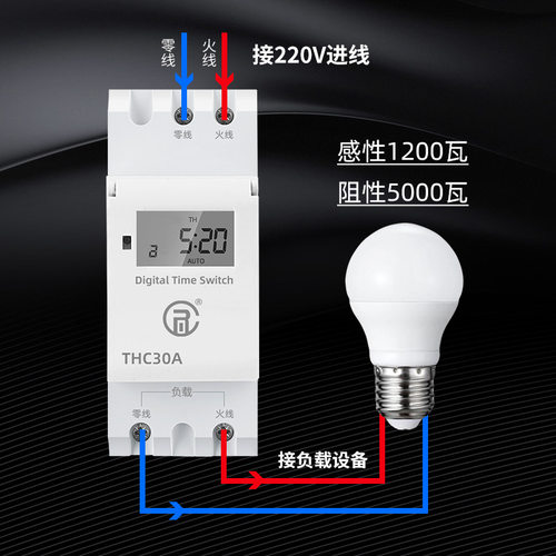 220V时控开关家用导轨式定时器定时开关热水器广告灯全自动控制器-图1