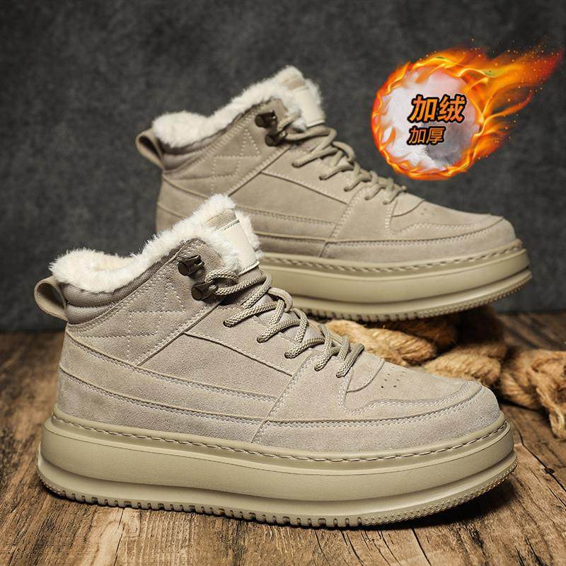 雪地靴男鞋冬季加绒保暖真皮马丁靴男款外穿皮毛一体厚底防寒棉靴,淘宝优惠券,粉丝福利购,淘宝优惠卷