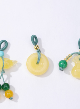 二代蜜蜡莲蓬吊坠 手串diy配饰隔珠挂件精美百搭饰品小配件