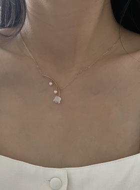 原创设计洗澡不用摘铃兰锁骨链