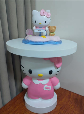 Hello Kitty猫咪大型客厅电视柜落地边几托盘装饰品乔迁新居摆件