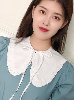花边小披肩白色蝴蝶结假领子