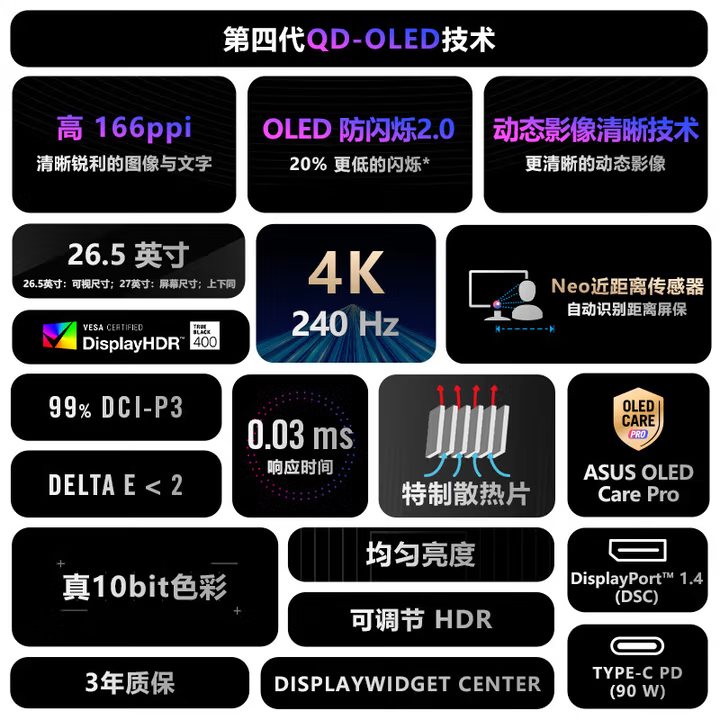 ASUS/华硕ROG XG27UCDMG 27英寸4K240hz电竞显示器OLED电脑显示屏,淘宝优惠券,粉丝福利购,淘宝优惠卷