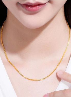 真金色越南沙金锁骨链精美项链女