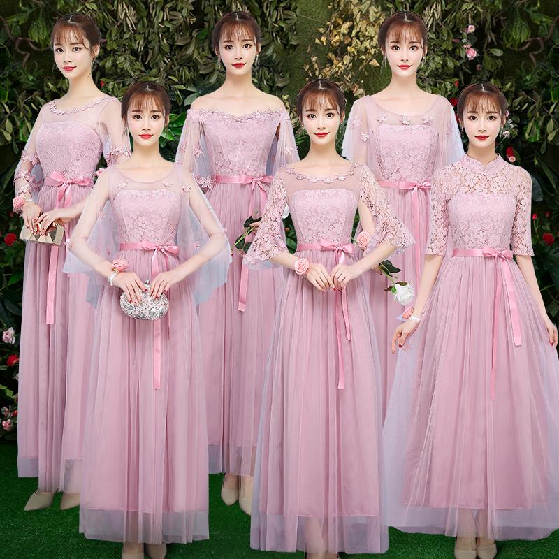 伴娘礼服女2025新款显瘦大码姐妹团服特别平时可穿小合唱裙春夏 - 图0