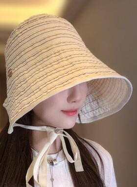 向野的我们倪妮同款帽子渔夫帽大帽檐遮阳女旅行防晒帽旅游太阳帽