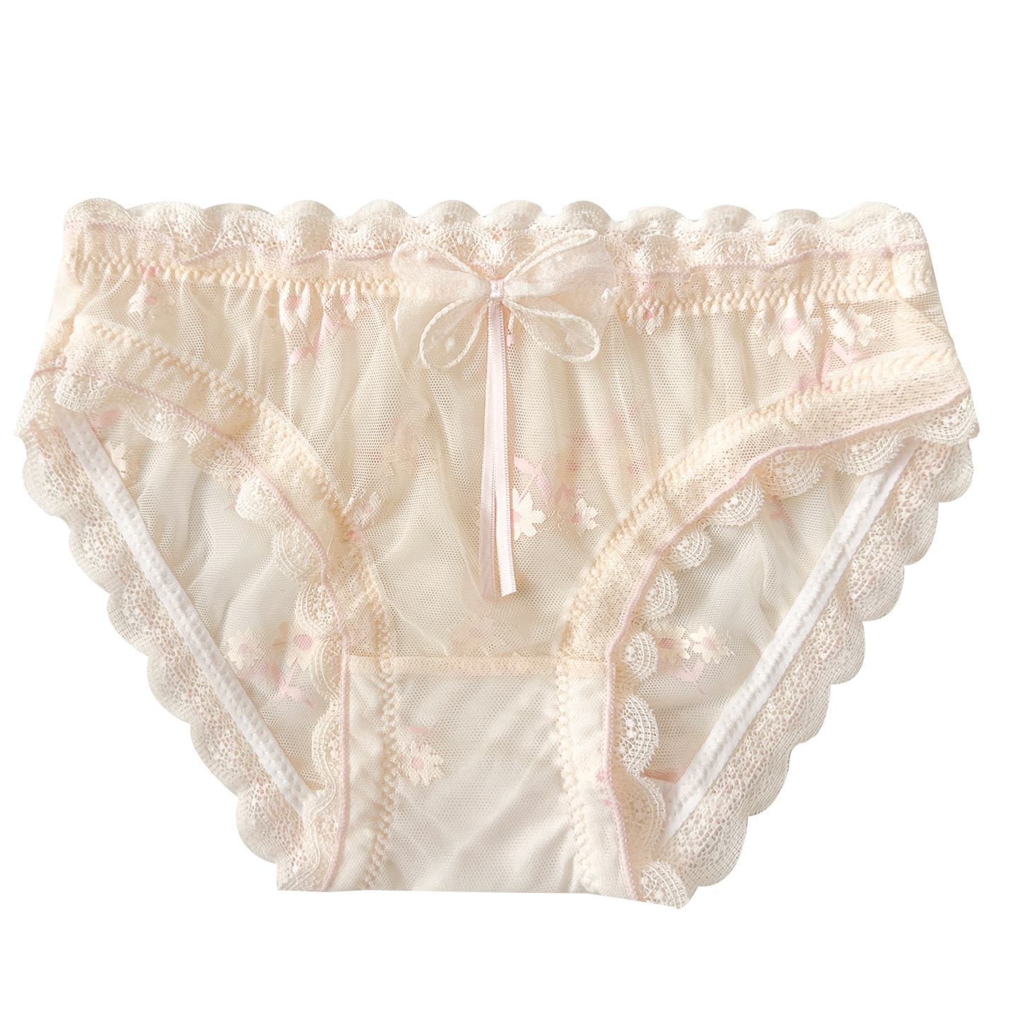 纯欲少女蕾丝大码内裤女胖mm纯棉裆2025新款性感镂空不夹臀三角裤,淘宝优惠券,粉丝福利购,淘宝优惠卷