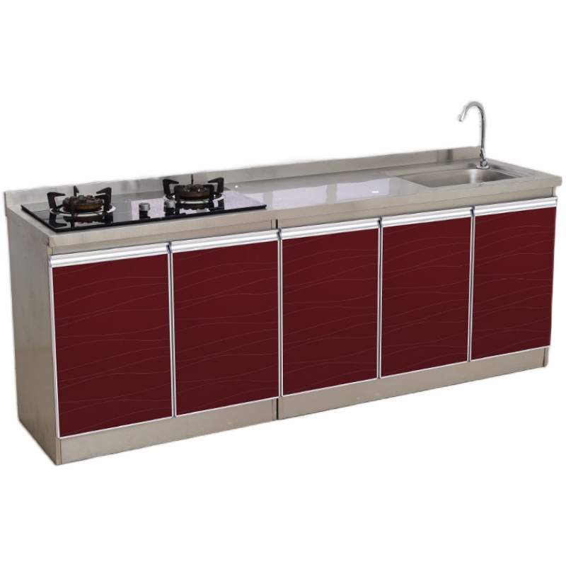 米2不锈钢厨房橱柜灶台柜一体柜组合家用储物碗柜整体简易租房用 - 图3