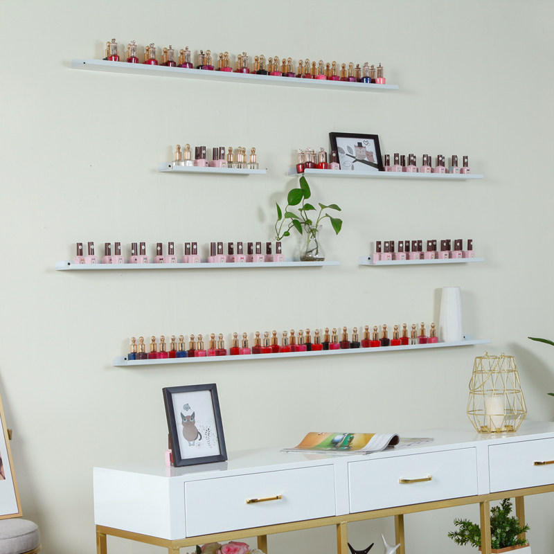美甲店墙上置物架墙面装饰一字隔板化妆品指甲油架收纳搁板展示架,淘宝优惠券,粉丝福利购,淘宝优惠卷