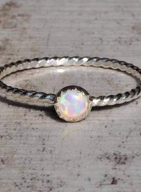 速卖通跨境新款轻巧镶嵌澳宝戒指