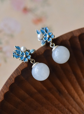 young配旗袍花朵古风仿天然耳环