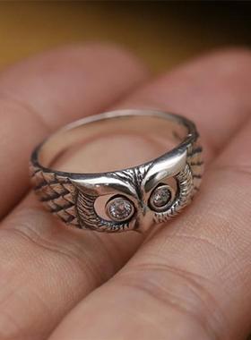 新款复古风欧美动物图腾鹰头泰银