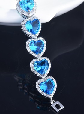 young欧美奢华超闪女心形手链