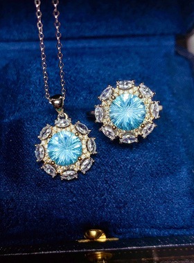 网红直播新款天然蓝托帕石