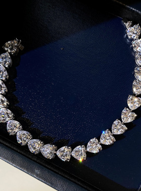 抖音直播仿莫桑ins小众爱心手链