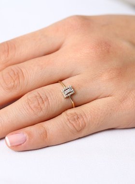 新款热卖欧美方形公主戒指女士