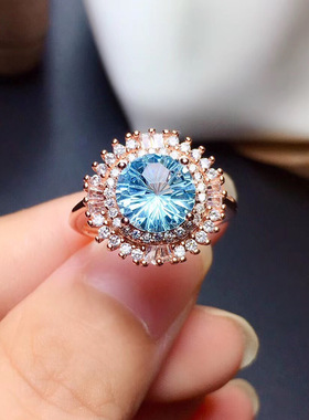 托帕石烟花项链克拉高碳钻开口