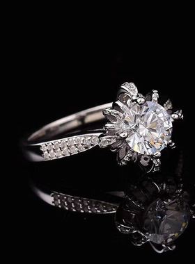 直播pt950铂金八心八箭开口戒子