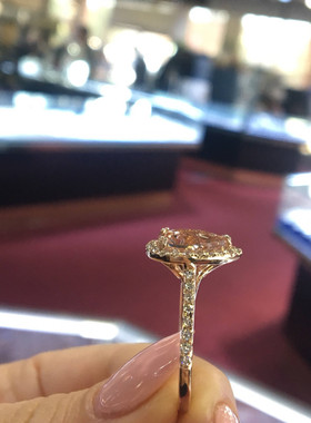 欧美风镀18k玫瑰金水滴梨形戒指