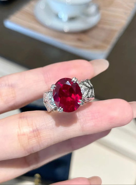 仿鸽血红宝石红刚玉戒指