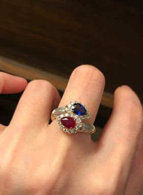 法式拿破仑的浪漫双生戒指女