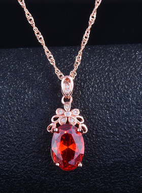 仿真摩根石鸽血红项链女