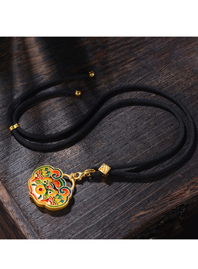 传承古法老金景泰蓝珐琅彩吊坠