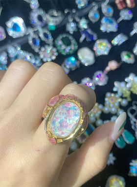 跨境花朵戒指欧美珐琅