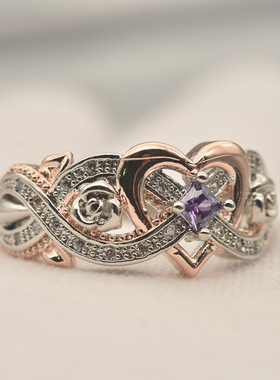 young臻荣公主方欧美风双色锆石