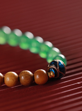 饰品手串壮的响亮金丝楠木绿水晶