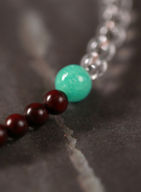 【壮的响亮】甘露貔貅 小叶紫檀/白水晶手链手串饰品