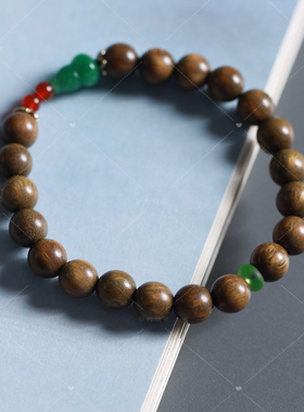 【壮的响亮】长乐未央绿檀/干青葫芦红玛瑙/手链手串饰品新中式