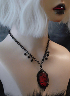 怪糖饰物集原创血色蝙蝠毛衣链