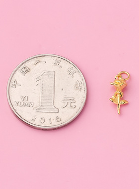 云尚服饰S925纯银实心玫瑰花吊坠挂件diy手链银饰配件材料