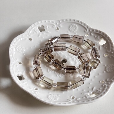 茶水晶手串 天然茶晶桶珠手链 魔晶宙斯手串